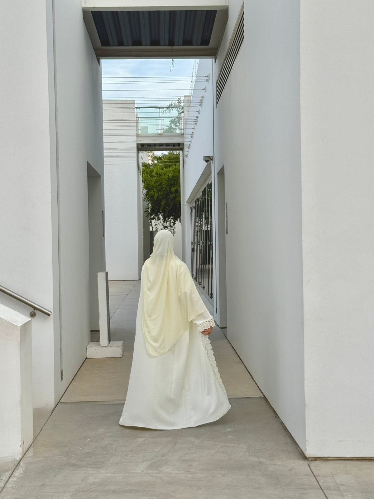 Butter Yellow 3-Piece Abaya Set