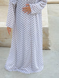 White Polka Chiffon Abaya