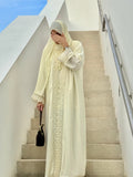 Butter Yellow 3-Piece Abaya Set