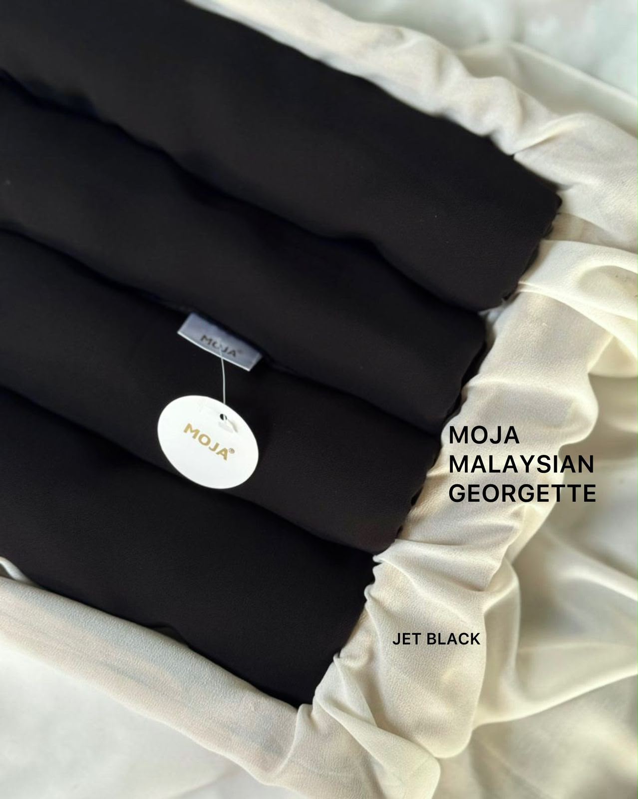 Moja Malaysian Georgette – Jet Black
